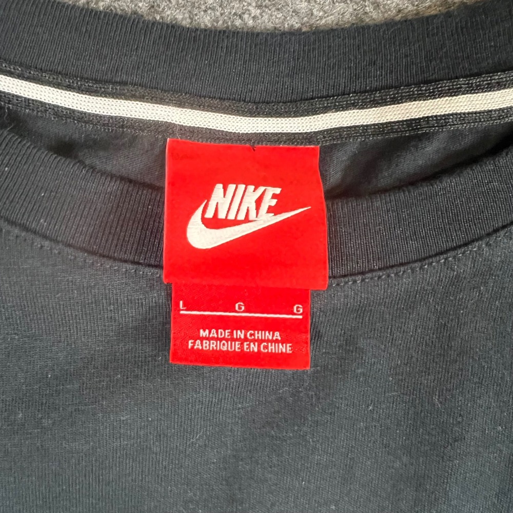 Nike Womens Just Do It 95 Graphic T-Shirt Black 3/4 Sleeve Curved Hem Large - Picture 3 of 10